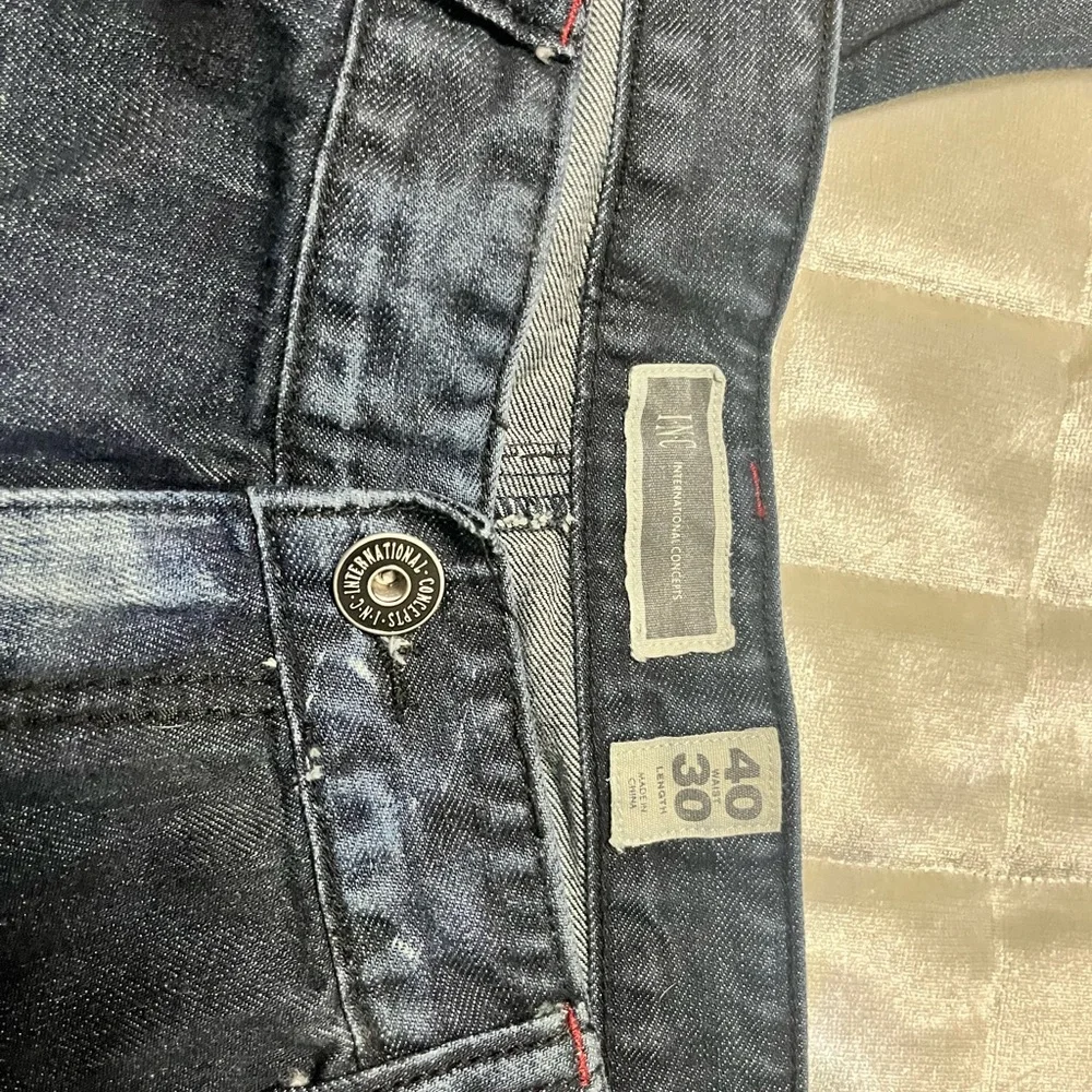 INC International Concepts Men’s 40W X 30W Dark Blue Boot Cut Jeans - Picture 3 of 10